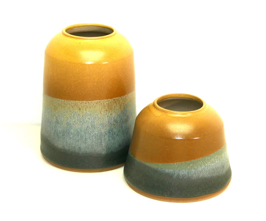 Duo de vases de la collection Aki fabriqué par Benoît Guérin Céramiste